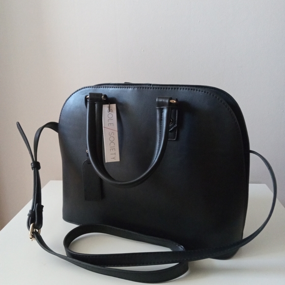 👜🖤Sole Society | Hand Bag🖤👜 / Crossbody Bag | Black & Gold | Never Used NWT - Picture 3 of 8